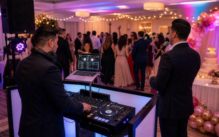 Birthday party DJ entertainment with music, lights, and microphone hosting in Florida